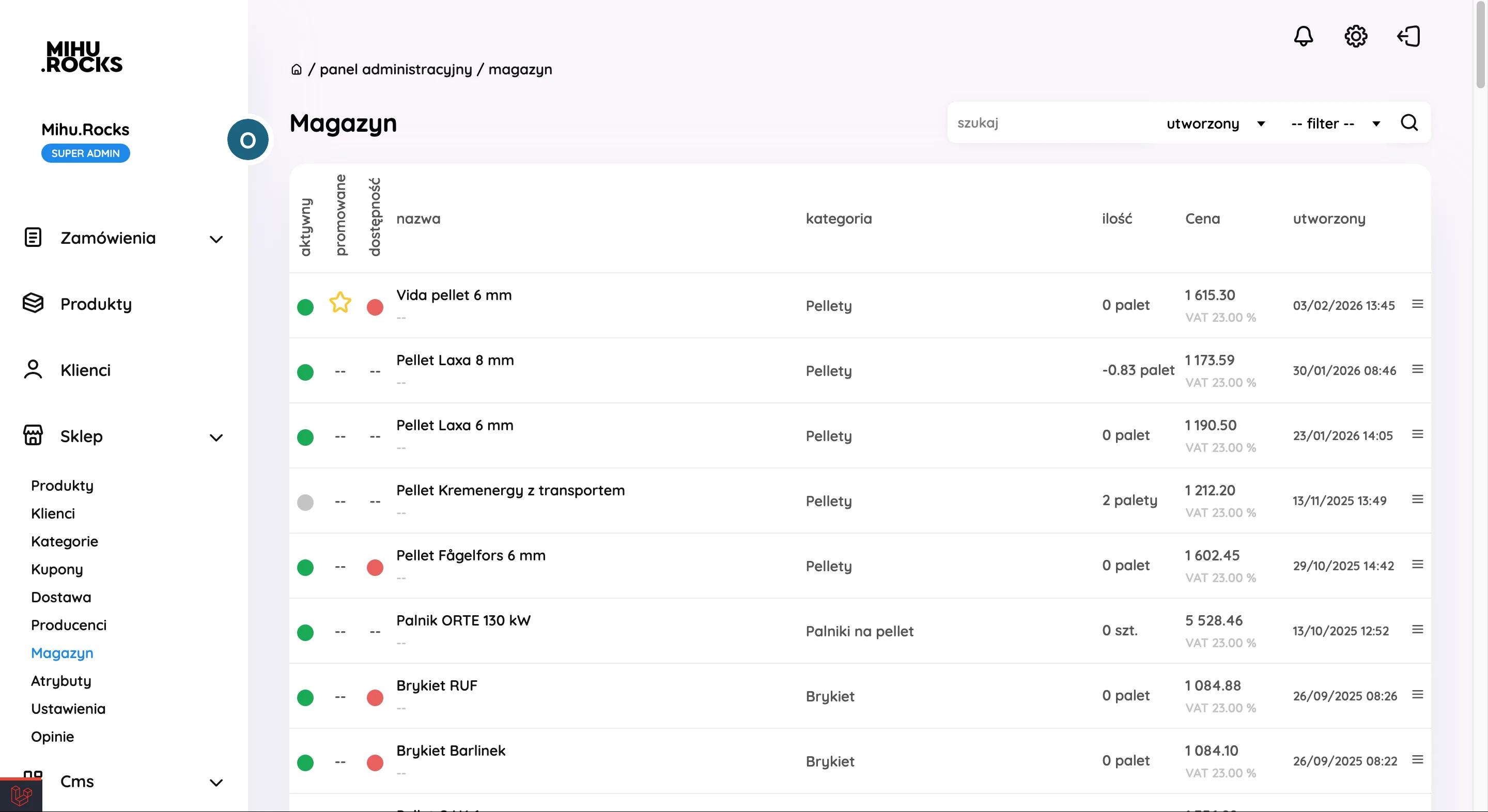 Shop screen 1